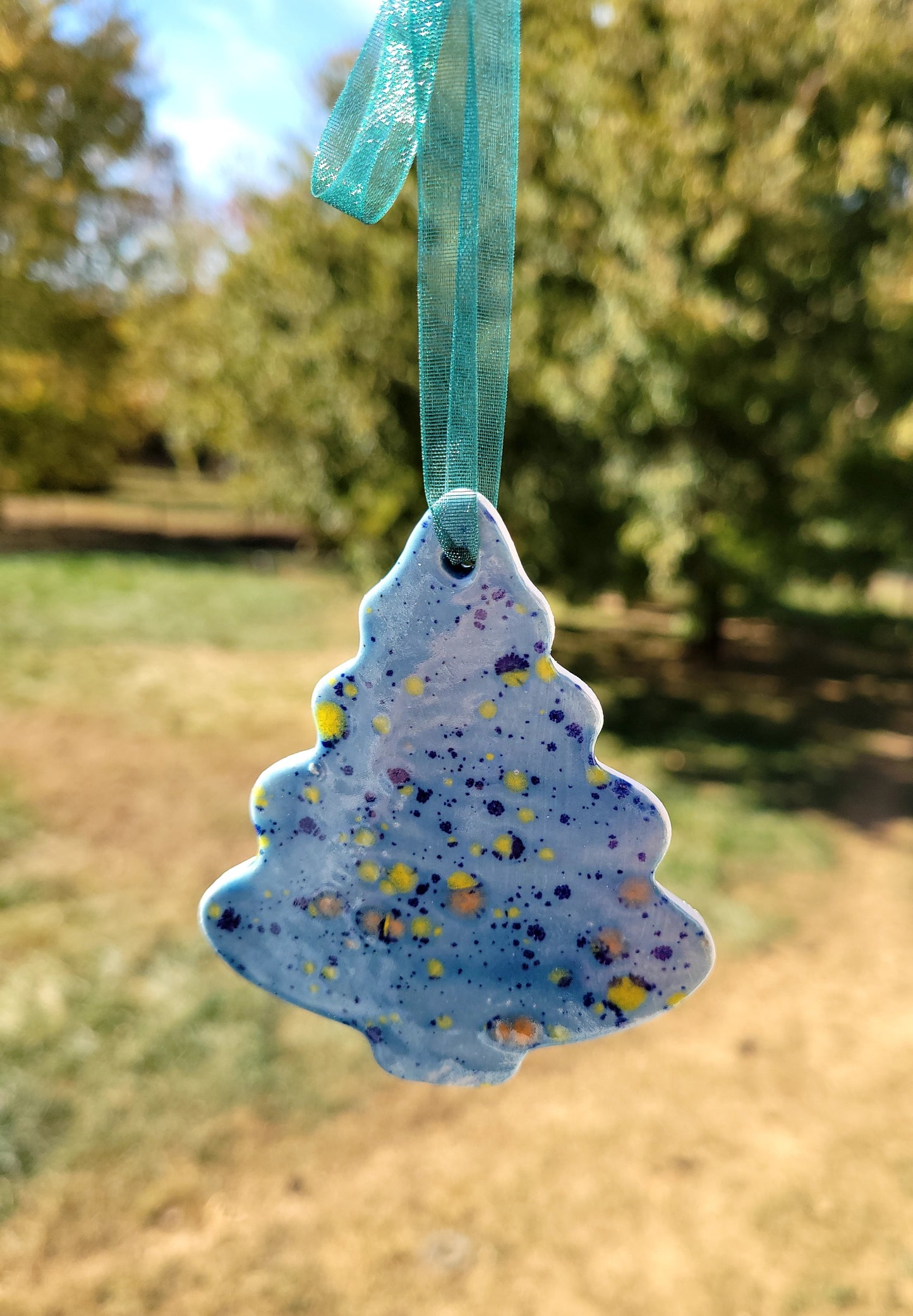 Handmade Speckled Ceramic Tree Ornament