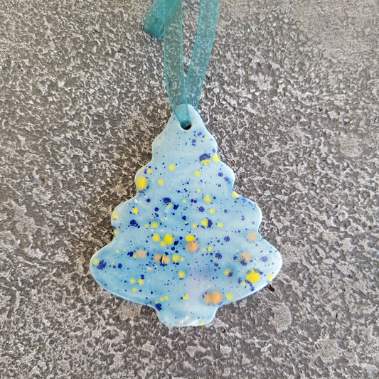 Handmade Speckled Ceramic Tree Ornament