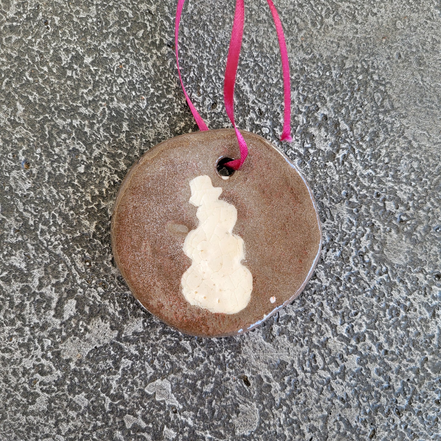 Handmade Brown Ceramic Ornament