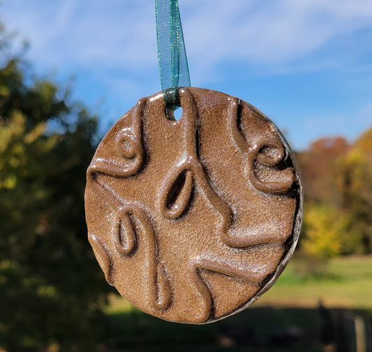 Handmade Brown Ceramic Ornament