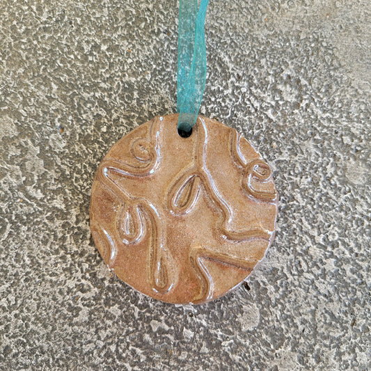 Handmade Brown Ceramic Ornament