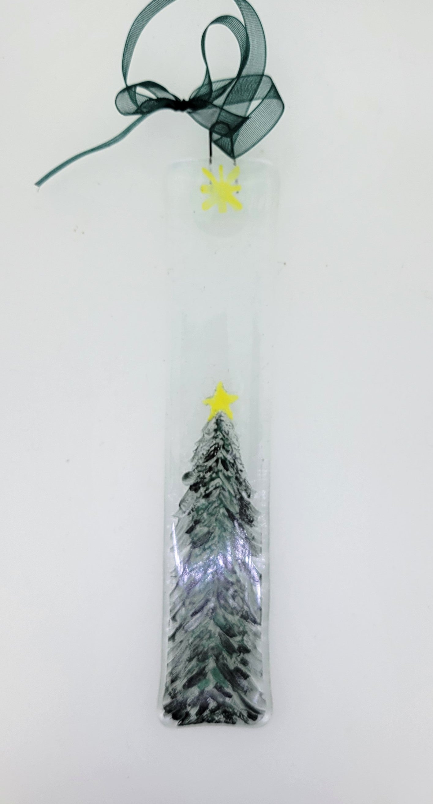 Fused Glass Tree Long Ornament