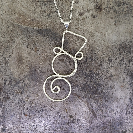 Sterling Snowman Necklace