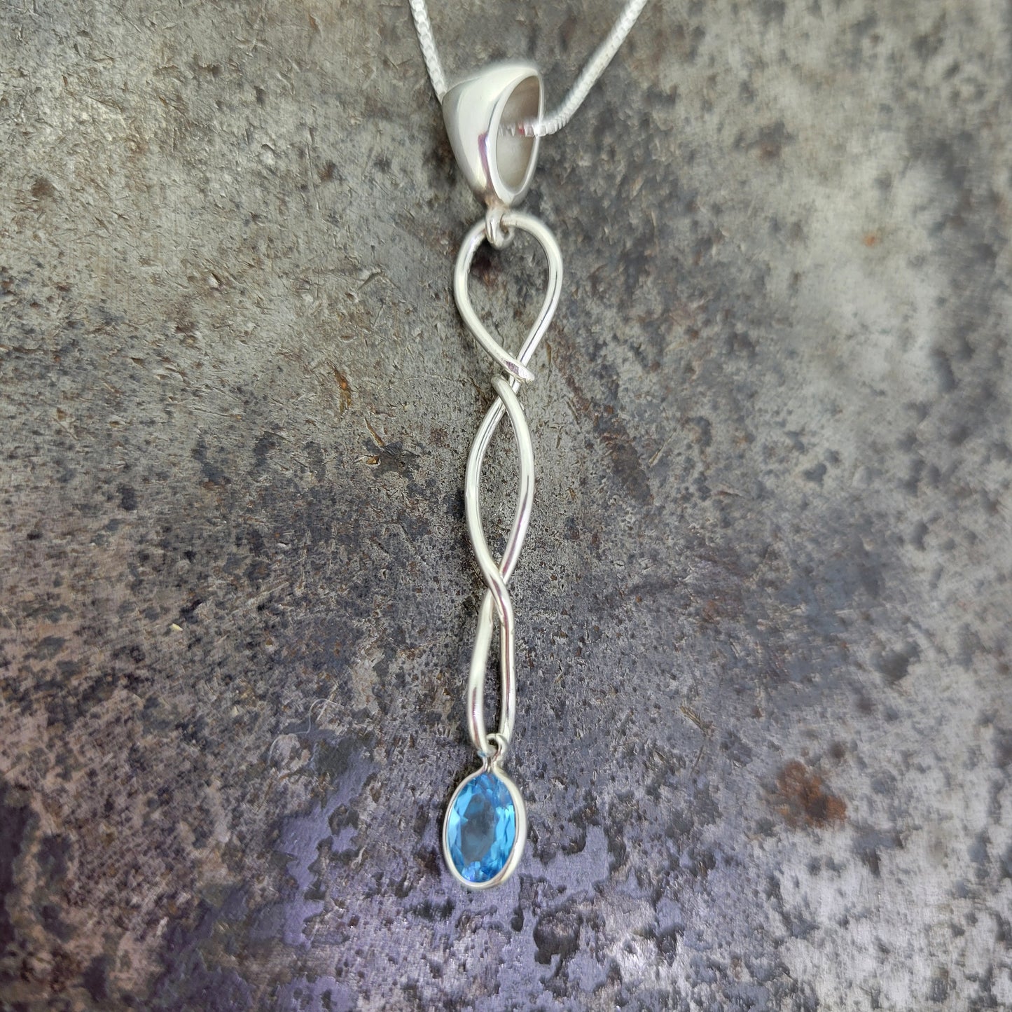 Sterling Blue Topaz Necklace