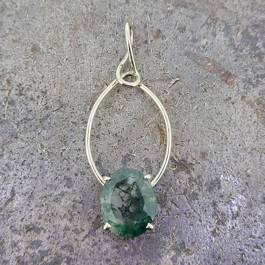 Handmade Moss Agate Pendant