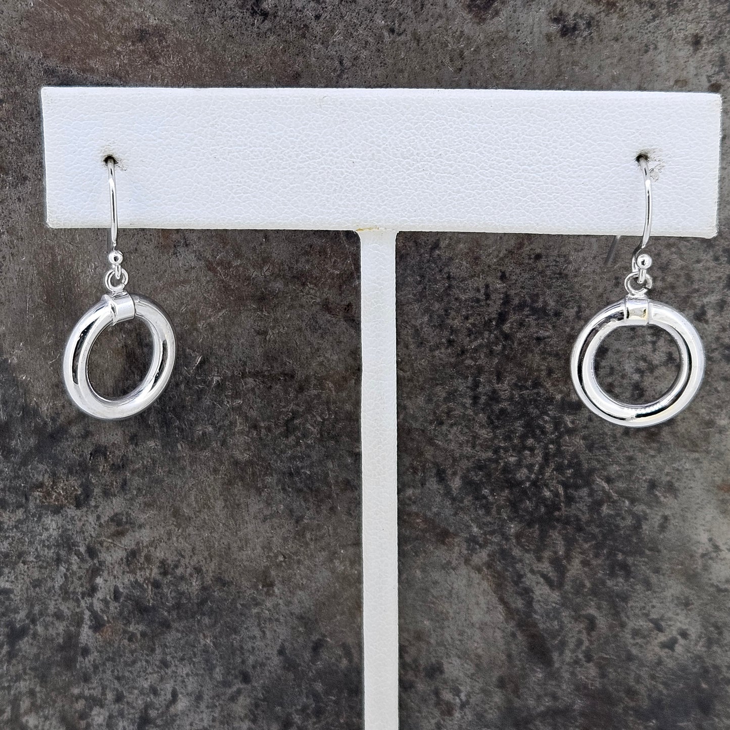 White Gold Circle Earrings