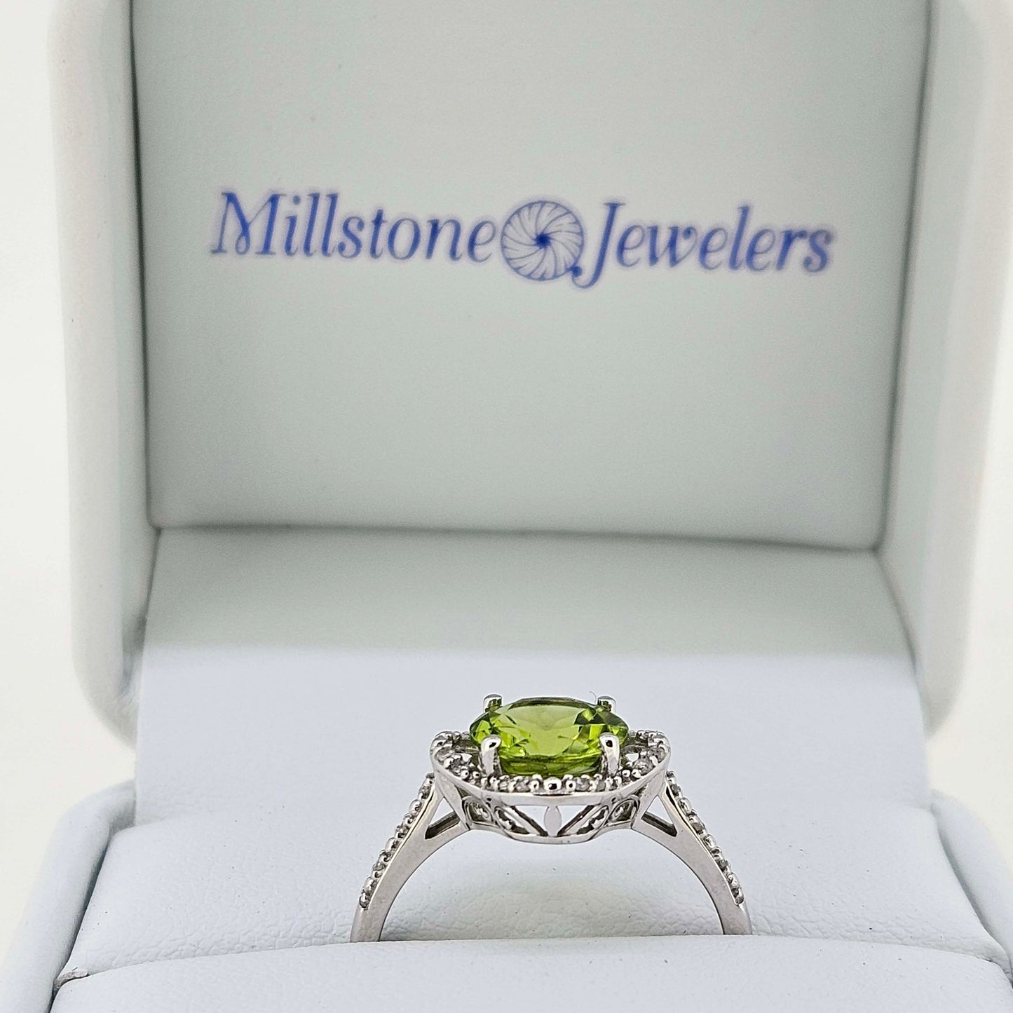 14k Peridot and Diamond Ring