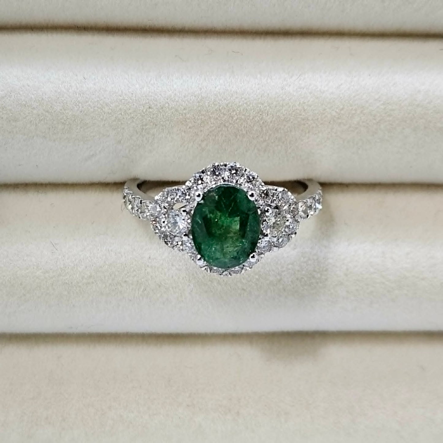 Oval Emerald and Diamond Ring