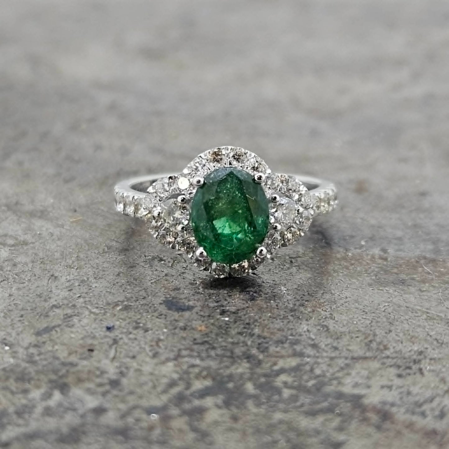 Oval Emerald and Diamond Ring