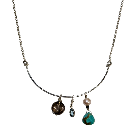 Handmade Multi-stone Bar Necklace