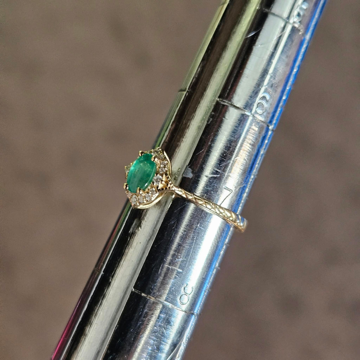14k Emerald & Diamond Ring