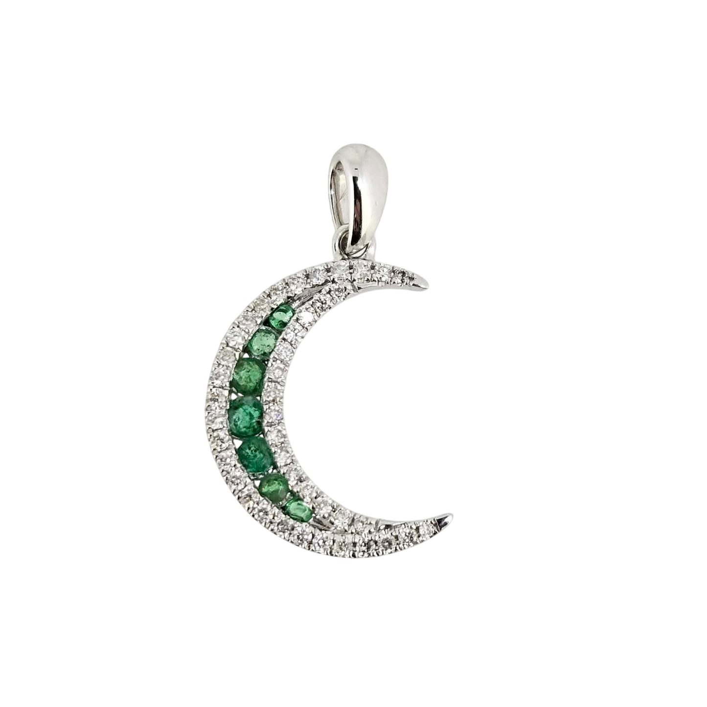 Emerald Cresent Moon Pendant "Pendant Only"