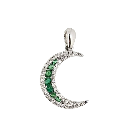 Emerald Cresent Moon Pendant "Pendant Only"