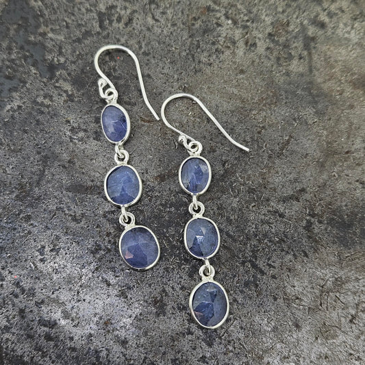 Sterling Silver Tanzanite Earrings
