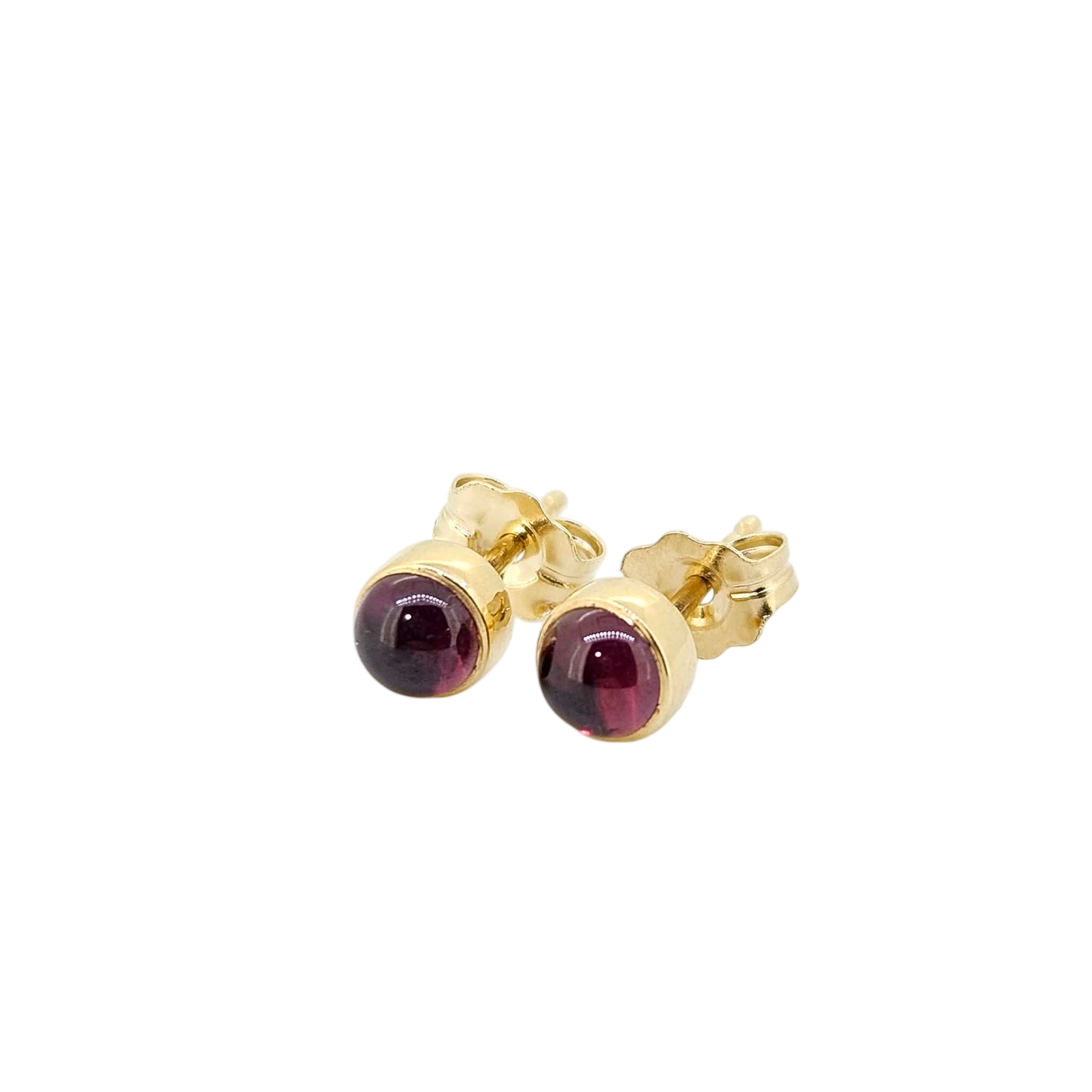14k Bezel Set Rhodolite Garnet Studs