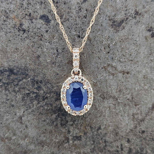 Rose Gold Sapphire Necklace