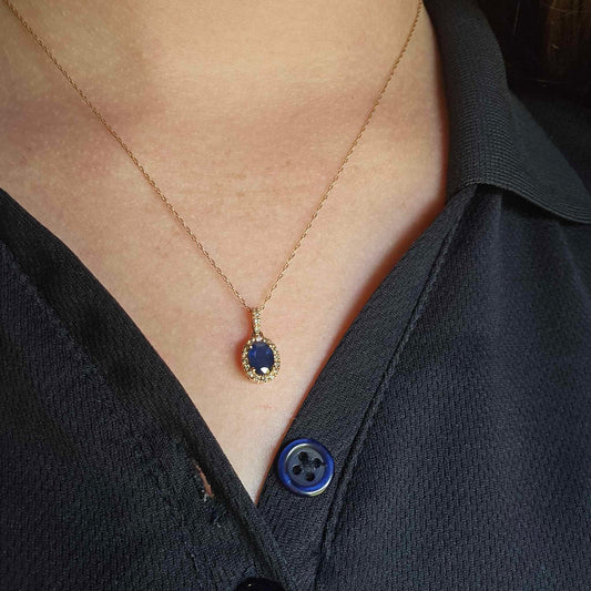 Rose Gold Sapphire Necklace