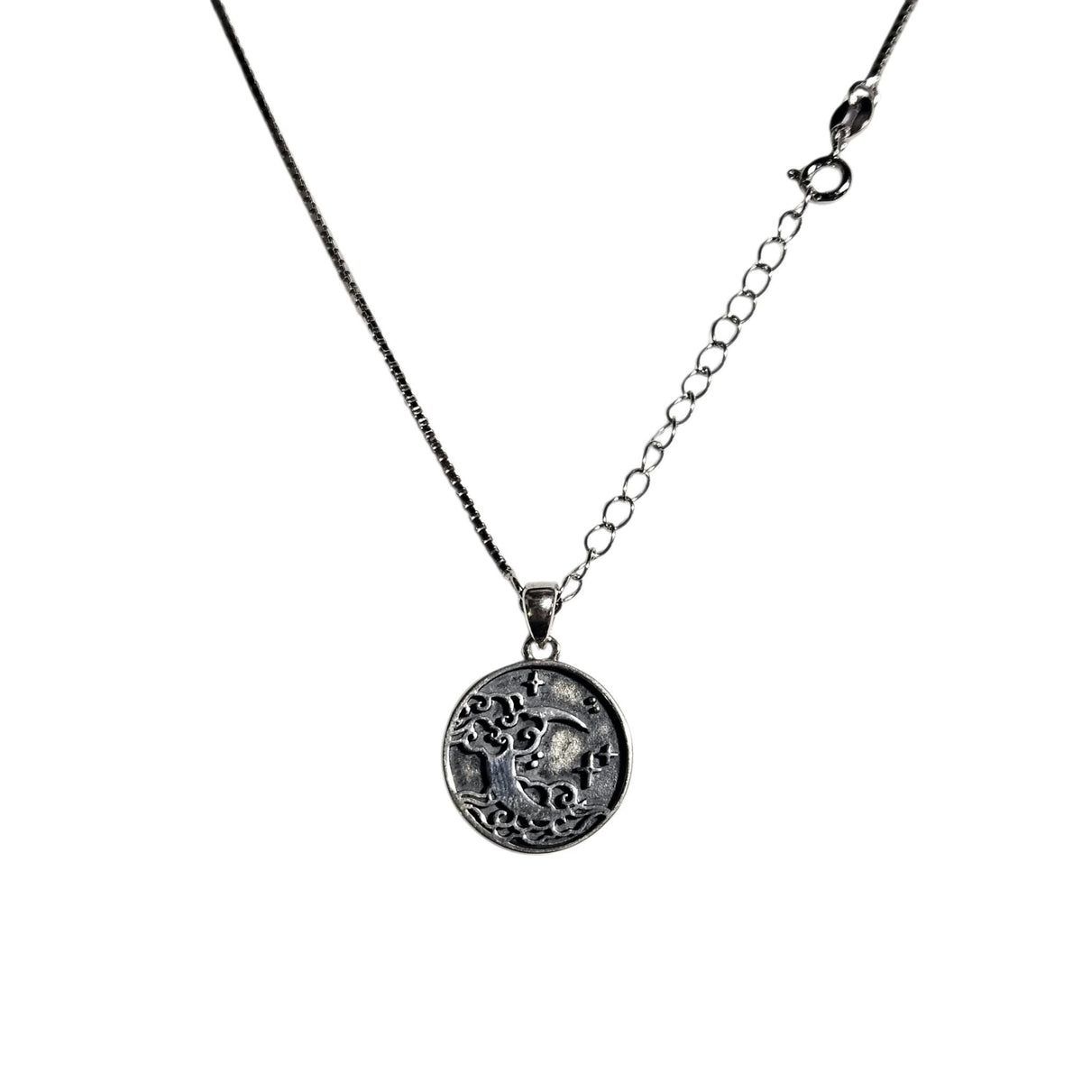 Star and Moon Necklace with Box Chain