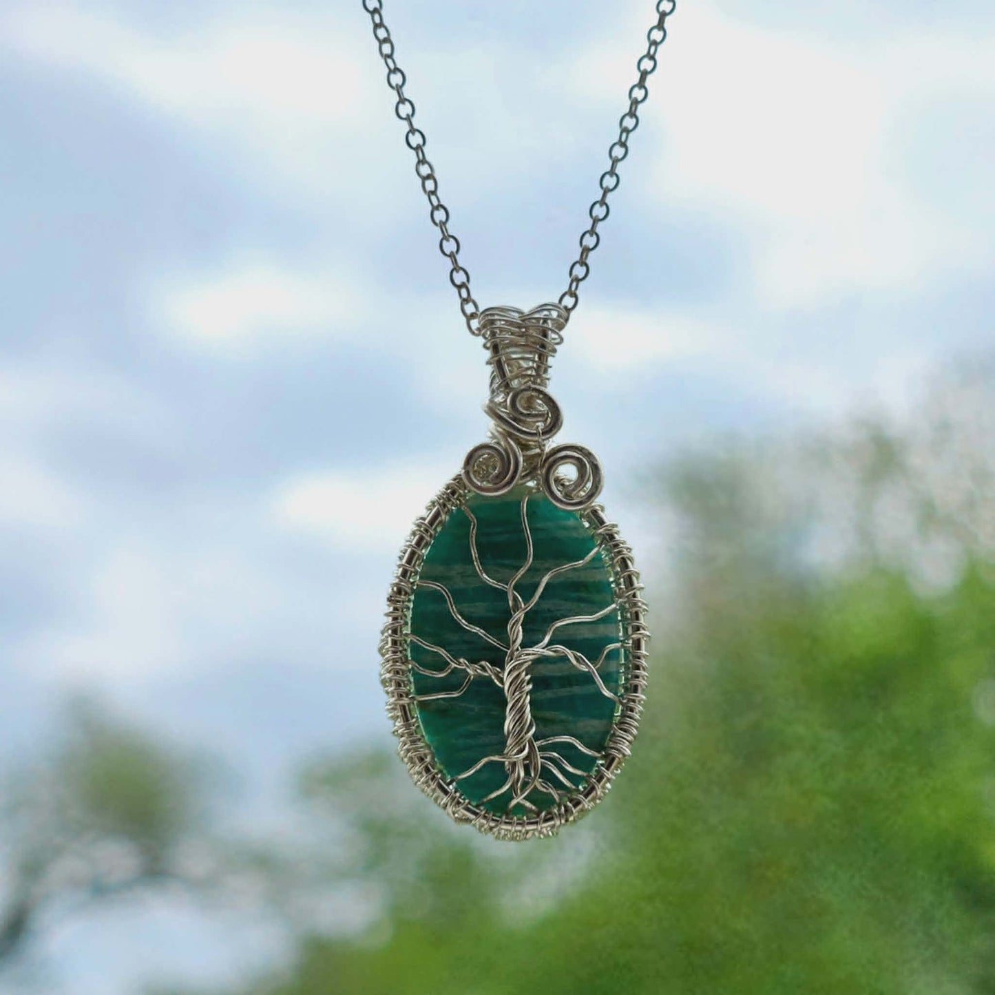 Sterling Silver Handmade Amazonite Necklace