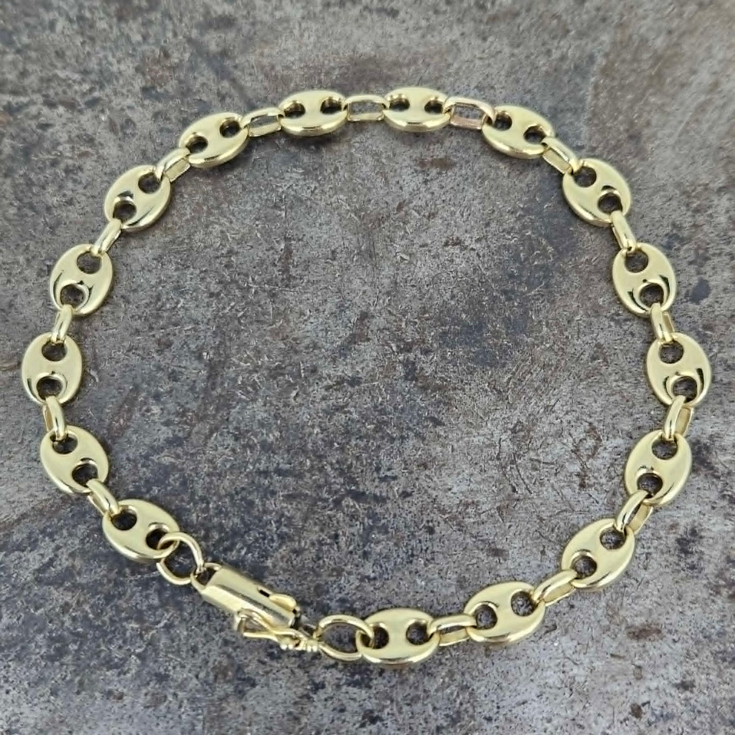 Estate-14k Puffed Mariner Bracelet