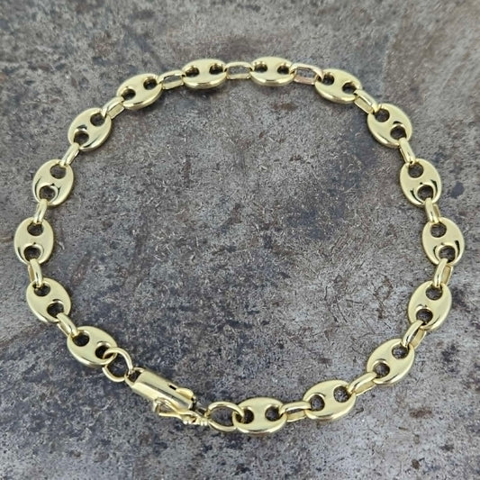 Estate-14k Puffed Mariner Bracelet