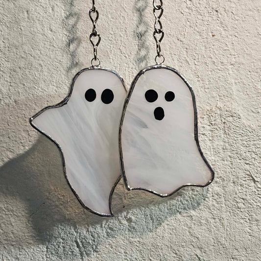 Handmade Stained Glass Ghost Suncatchers
