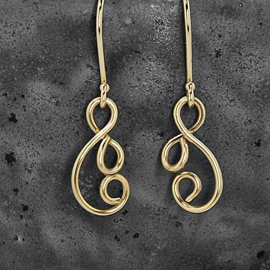 14k Yellow Gold Wire Earrings