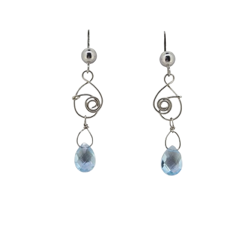 Handmade 14k Blue Topaz Earrings