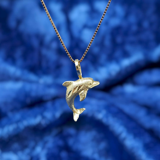 Yellow Gold Dolphin Necklace