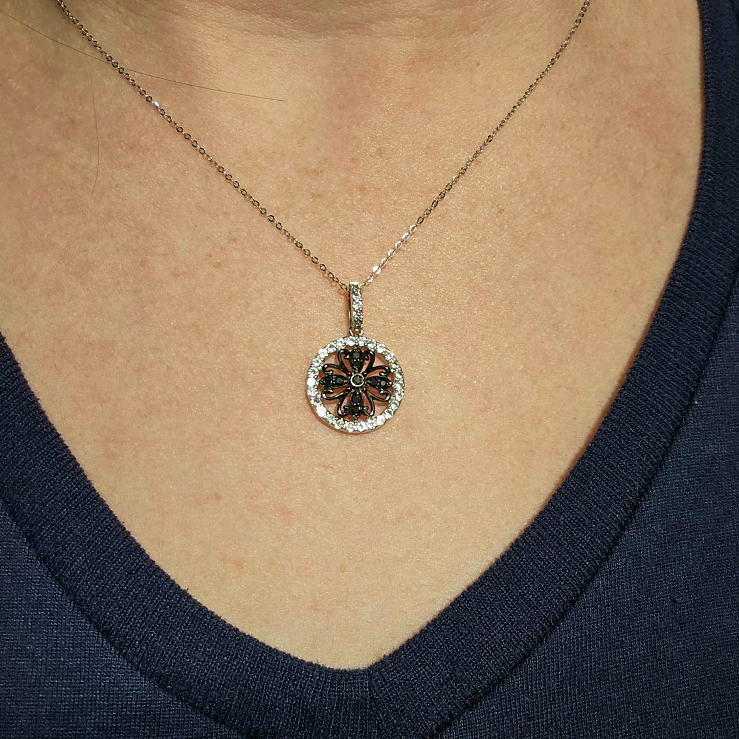 Black and White Diamond Necklace