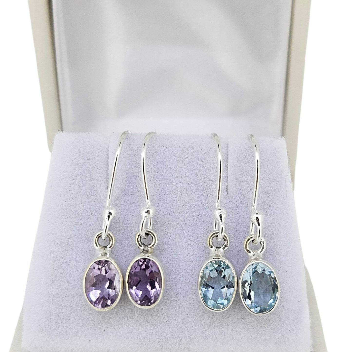Sterling Gemstone Dangle Earrings
