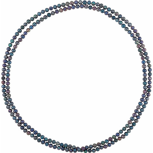 72" Cultured Black Freshwater Pearl Necklace