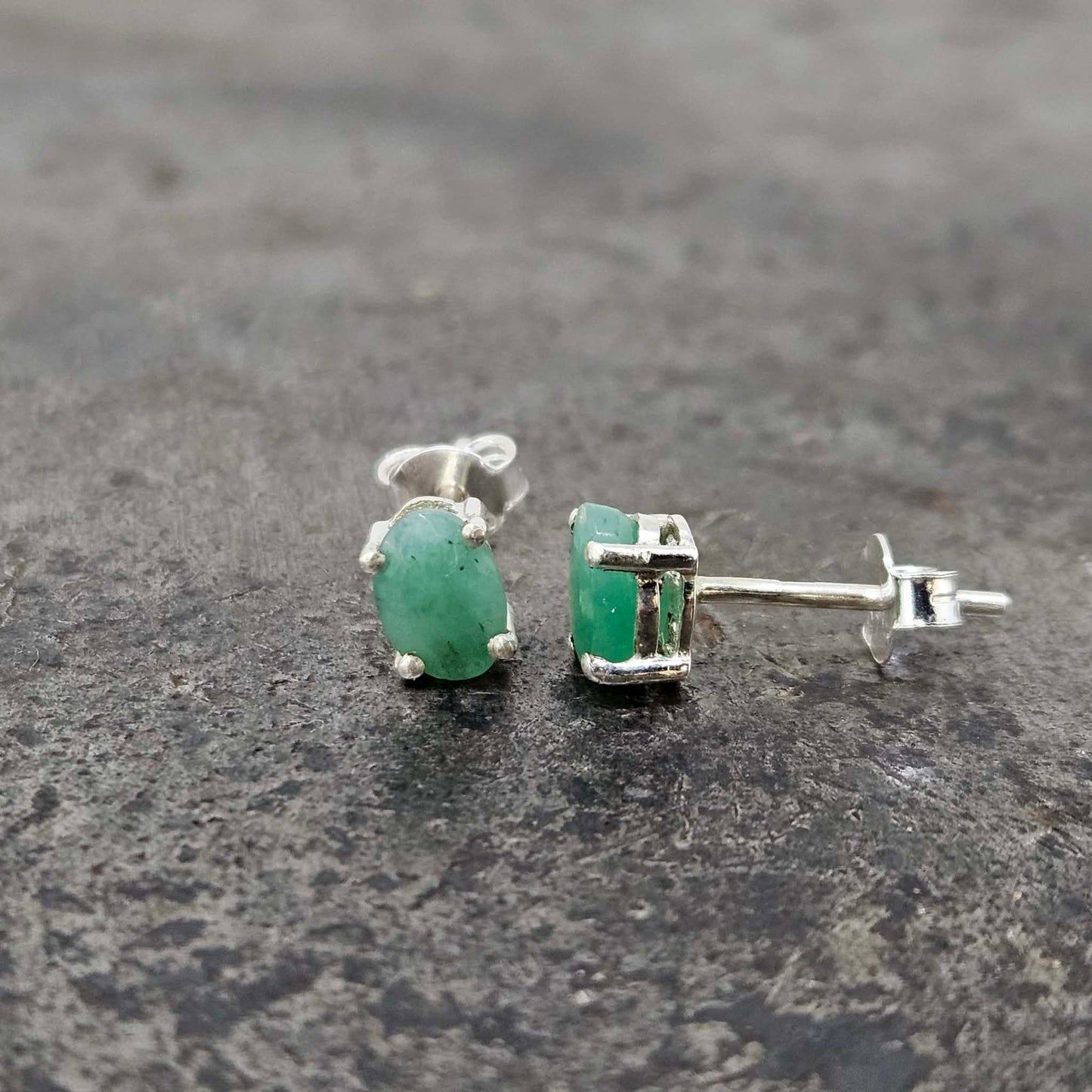 Oval Sterling Gemstone Earrings