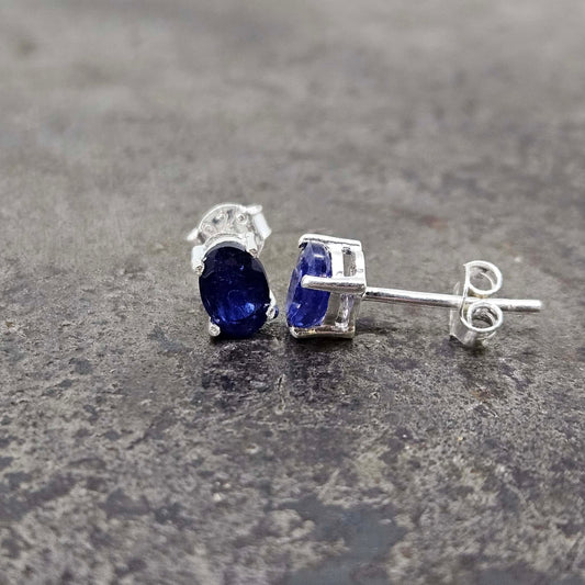 Oval Sterling Gemstone Earrings