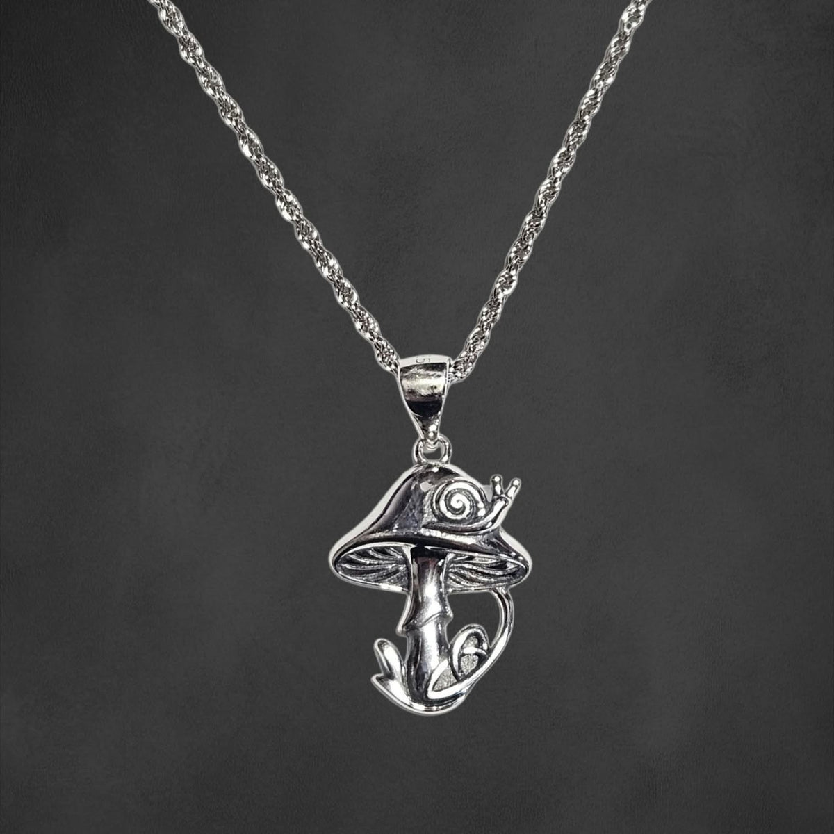 Mushroom with Snail Necklace