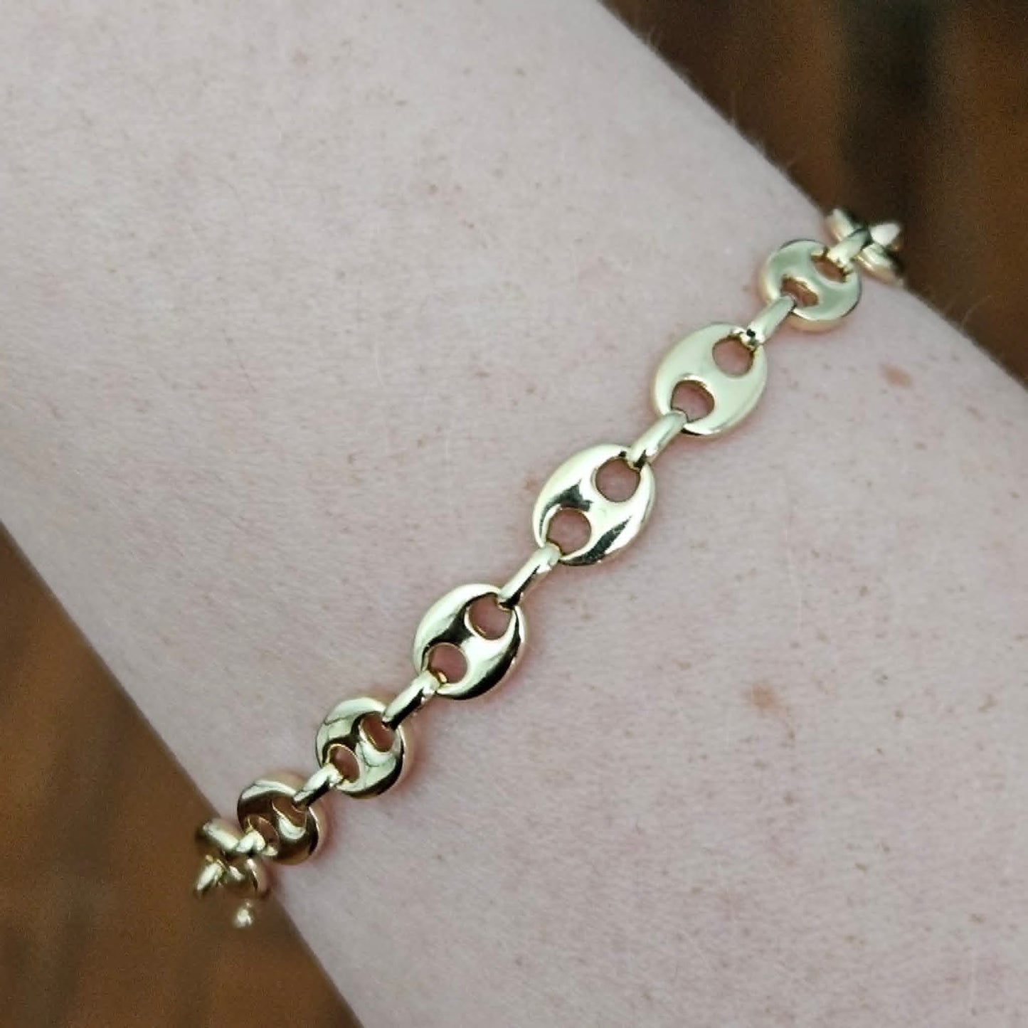 Estate-14k Puffed Mariner Bracelet