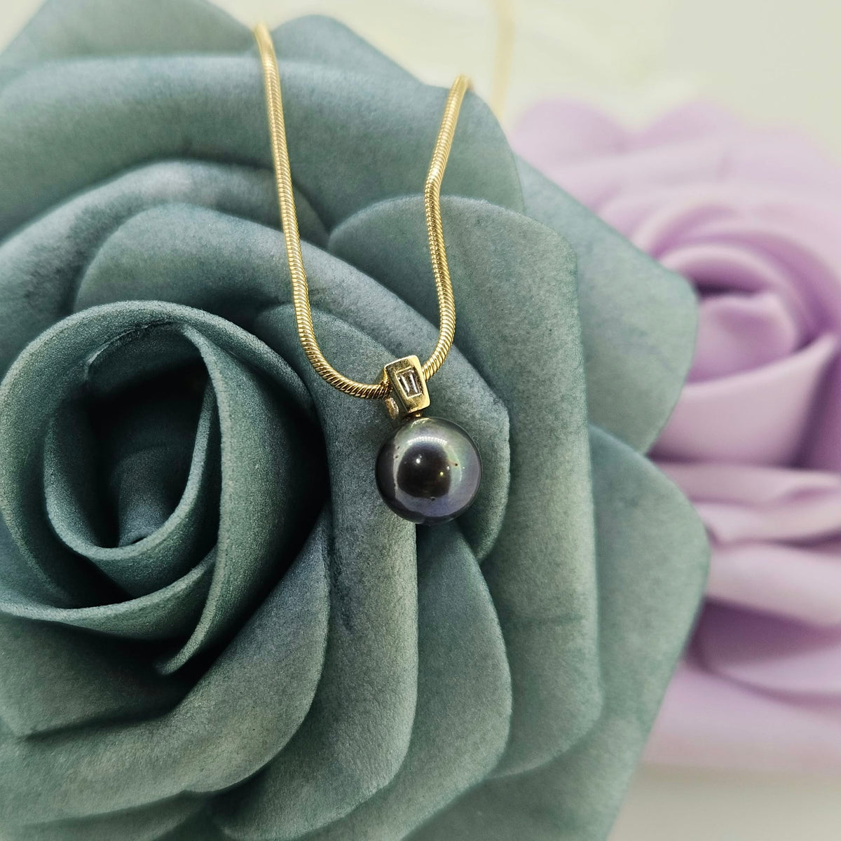 Black Cultured Pearl Necklace