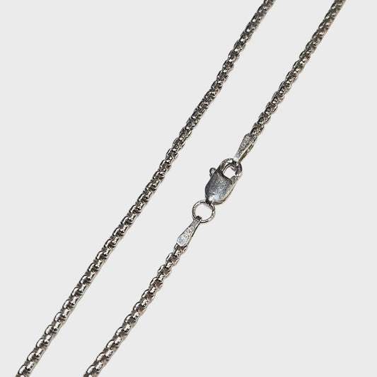 24" Sterling Rounded Box Chain