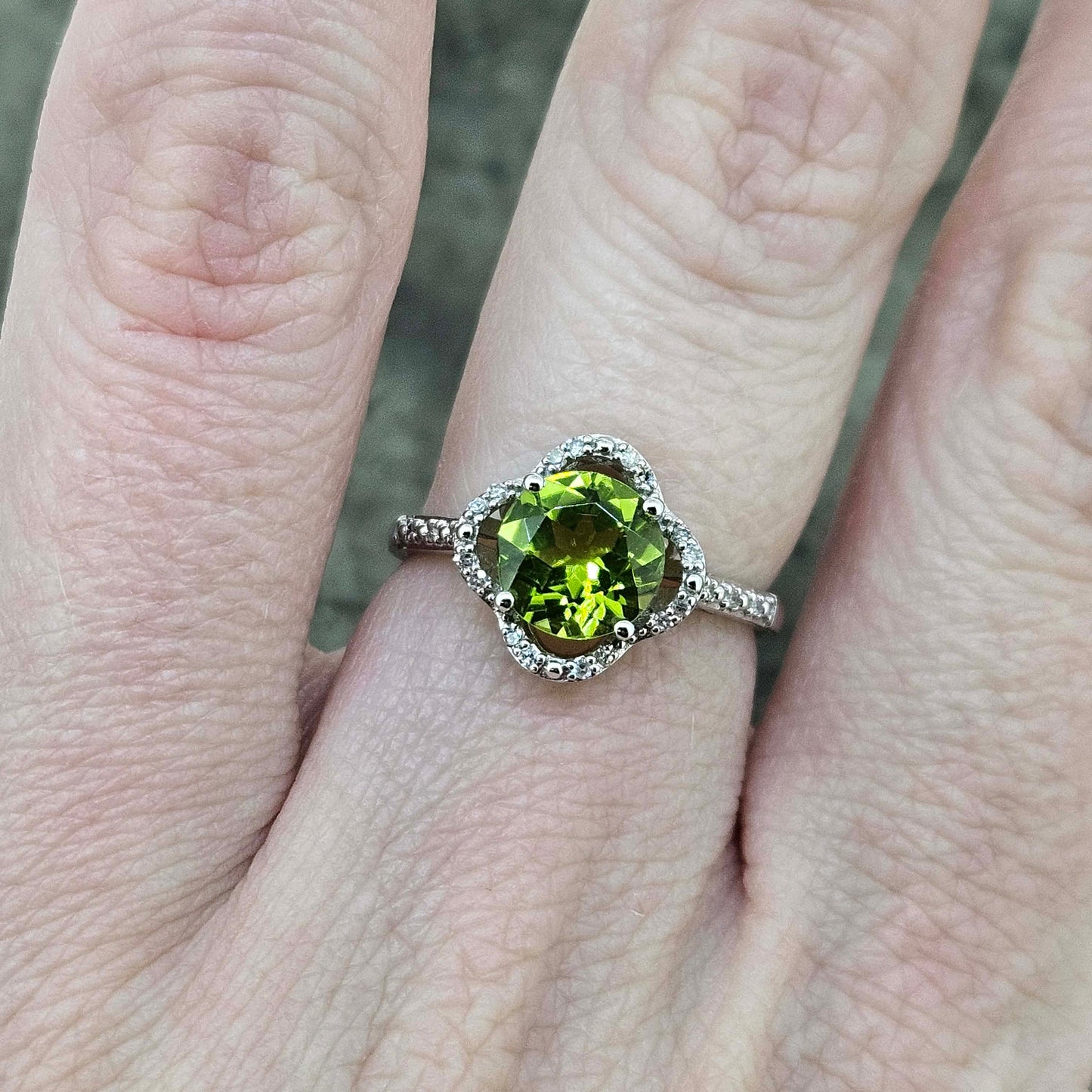 14k Peridot and Diamond Ring