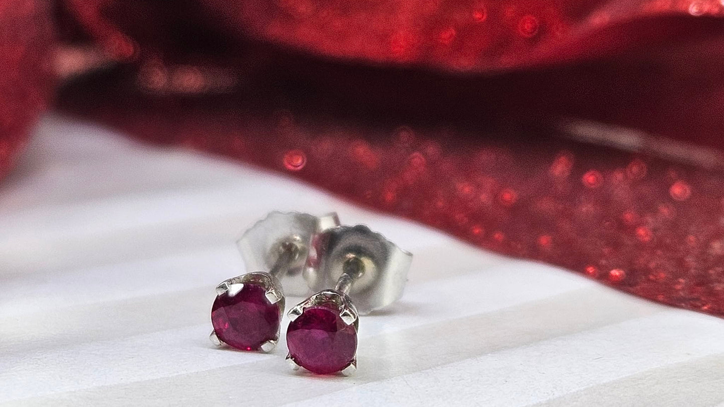 3mm Ruby Stud Earring