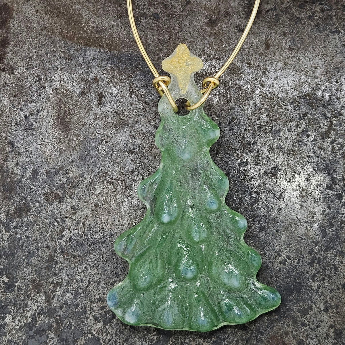 Handmade Fused Glass Christmas Tree Ornament
