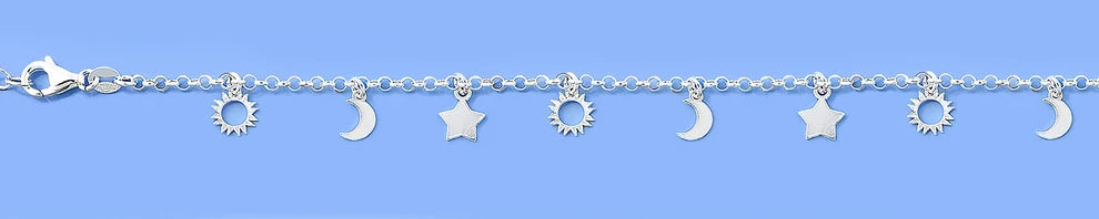 Sterling silver celestial bracelet