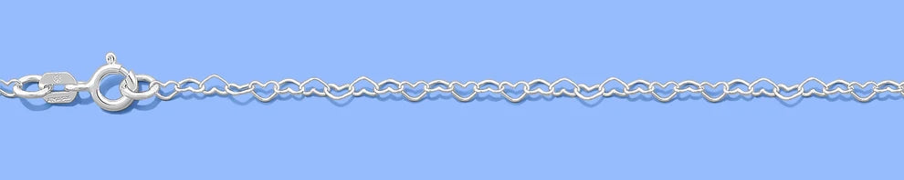 Sterling Heart Link Bracelet