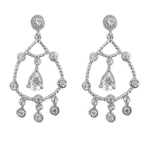 Sterling CZ Dangle Earrings