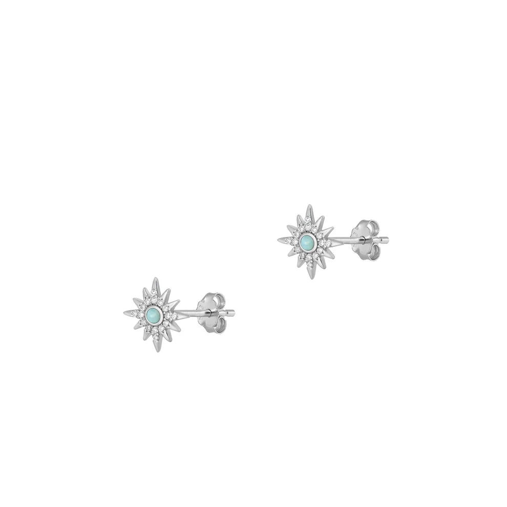 Sterling Larimar Star Earrings