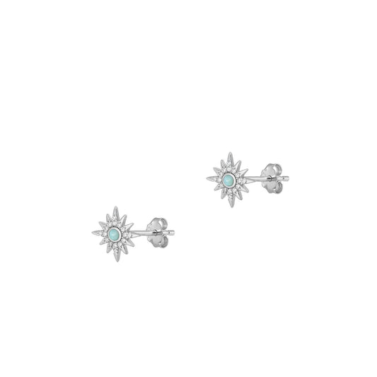 Sterling Larimar Star Earrings