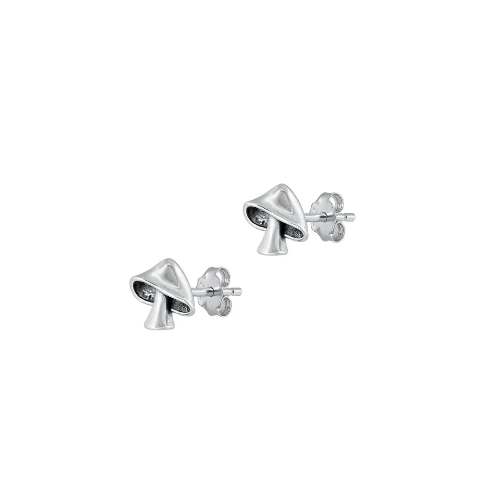 Sterling Mushroom Stud Earrings