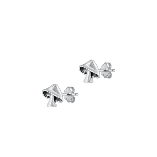 Sterling Mushroom Stud Earrings