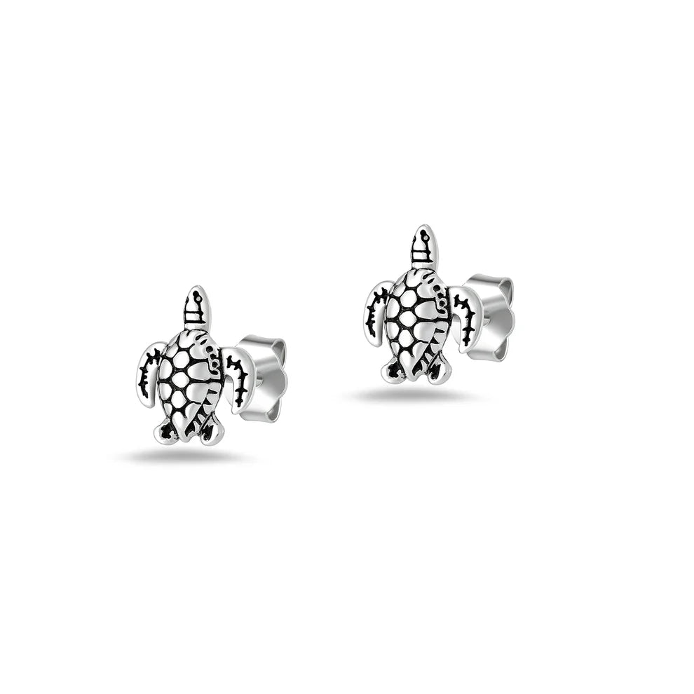 Silver Sea Turtle Earrings