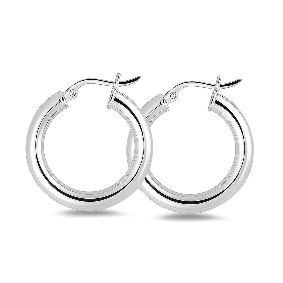 22x4mm Sterling Silver Hoops
